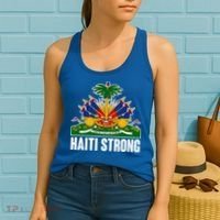 Haiti Strong Flag Symbol Logo Women's Tank Top thumb 2