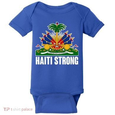 Haiti Strong Flag Symbol Logo Baby Bodysuit