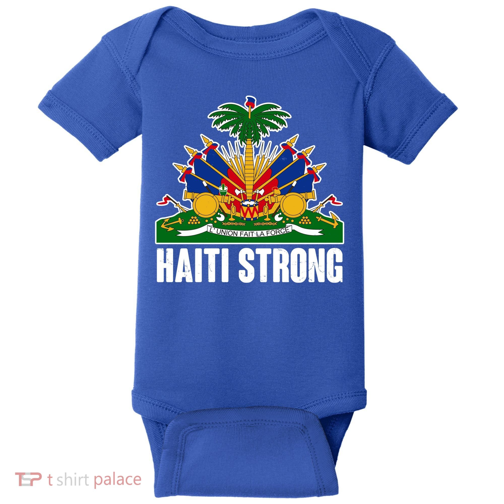 Haiti Strong Flag Symbol Logo Baby Bodysuit