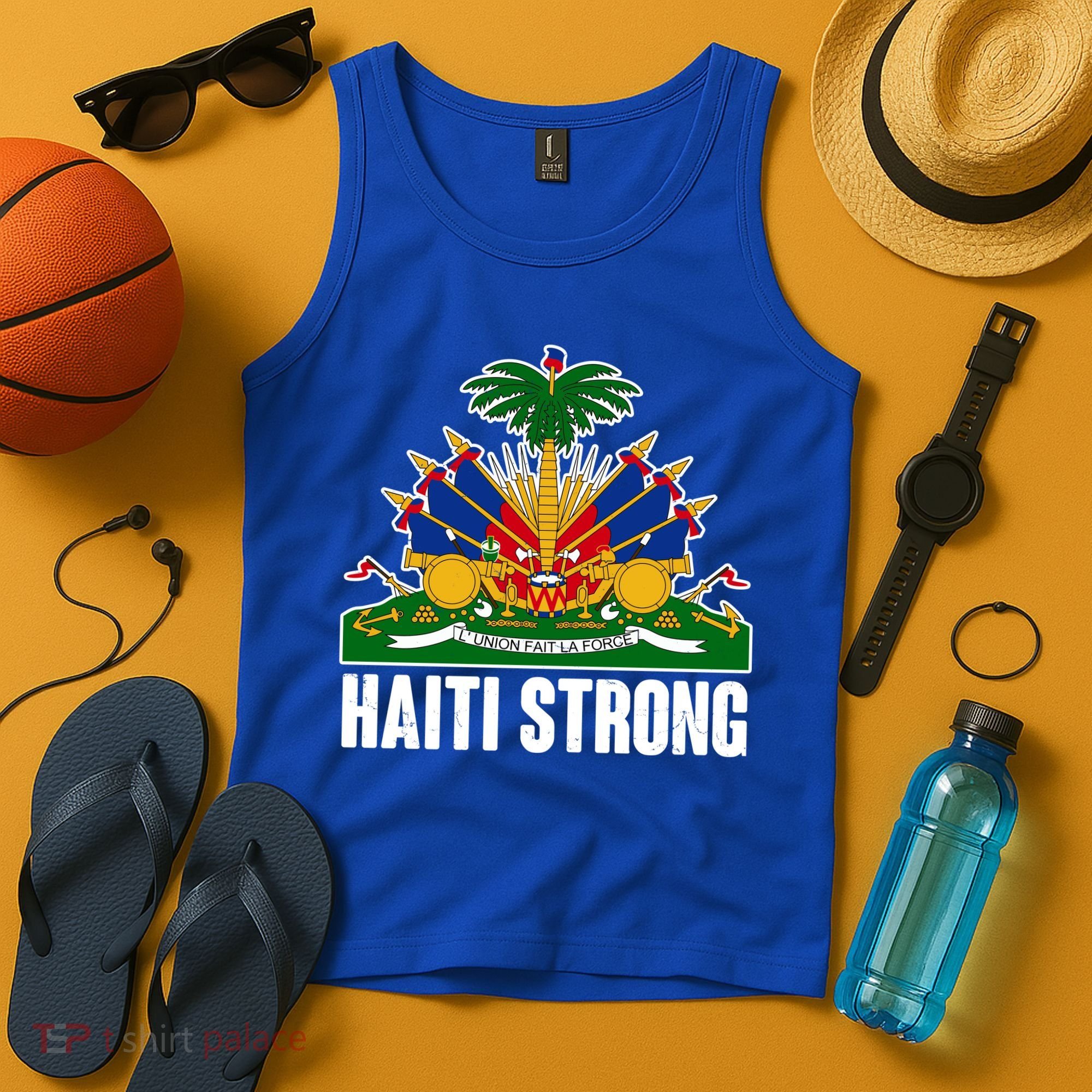 Haiti Strong Flag Symbol Logo Tank Top