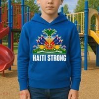 Haiti Strong Flag Symbol Logo Kids Hoodie thumb 2