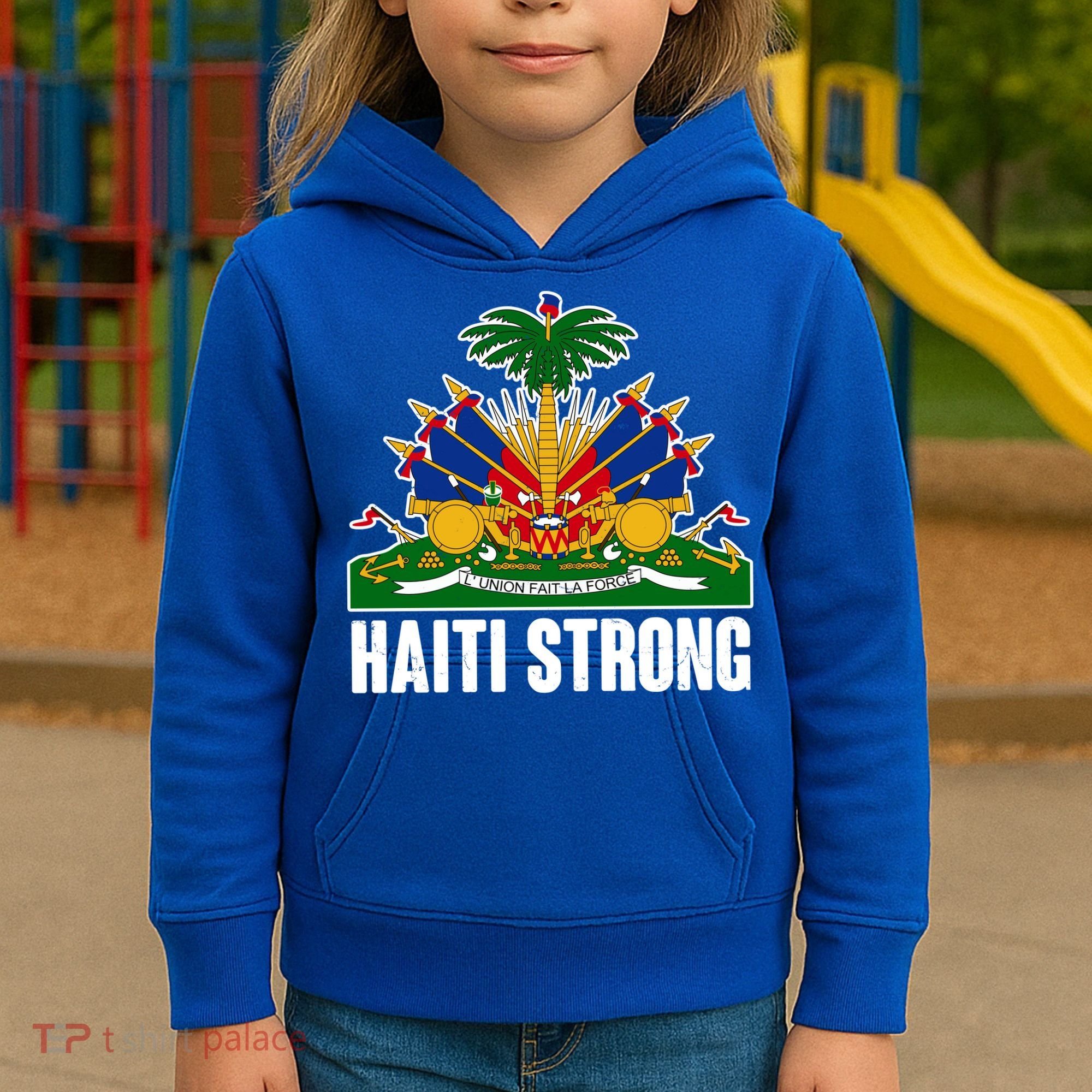 Haiti Strong Flag Symbol Logo Kids Hoodie