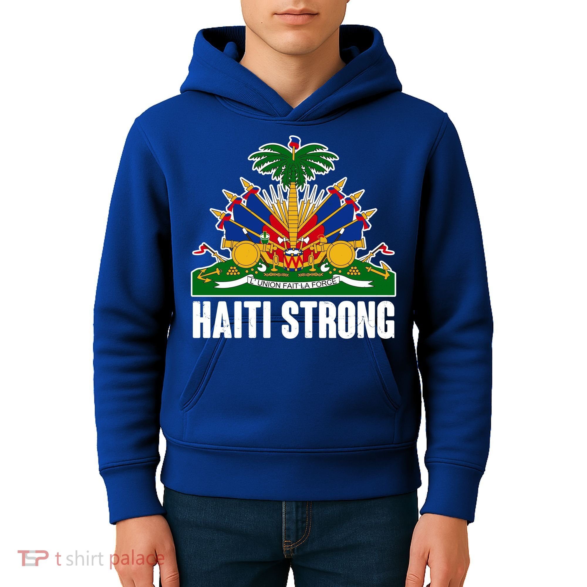 Haiti Strong Flag Symbol Logo Kids Hoodie