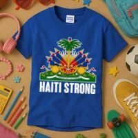Haiti Strong Flag Symbol Logo Kids T-Shirt thumb 3