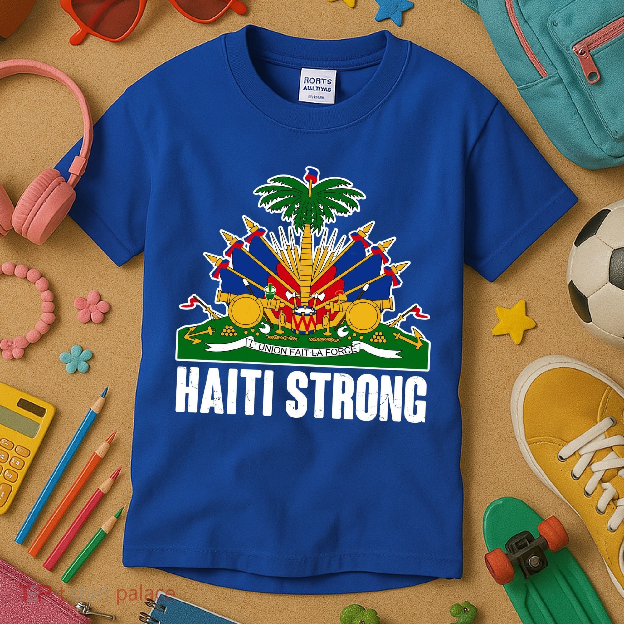 Haiti Strong Flag Symbol Logo Kids T-Shirt