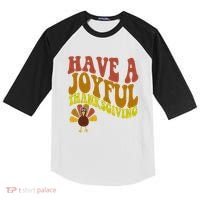 Have A Joyful Thanksgiving Cute Holiday Kids Colorblock Raglan Jersey thumb 0