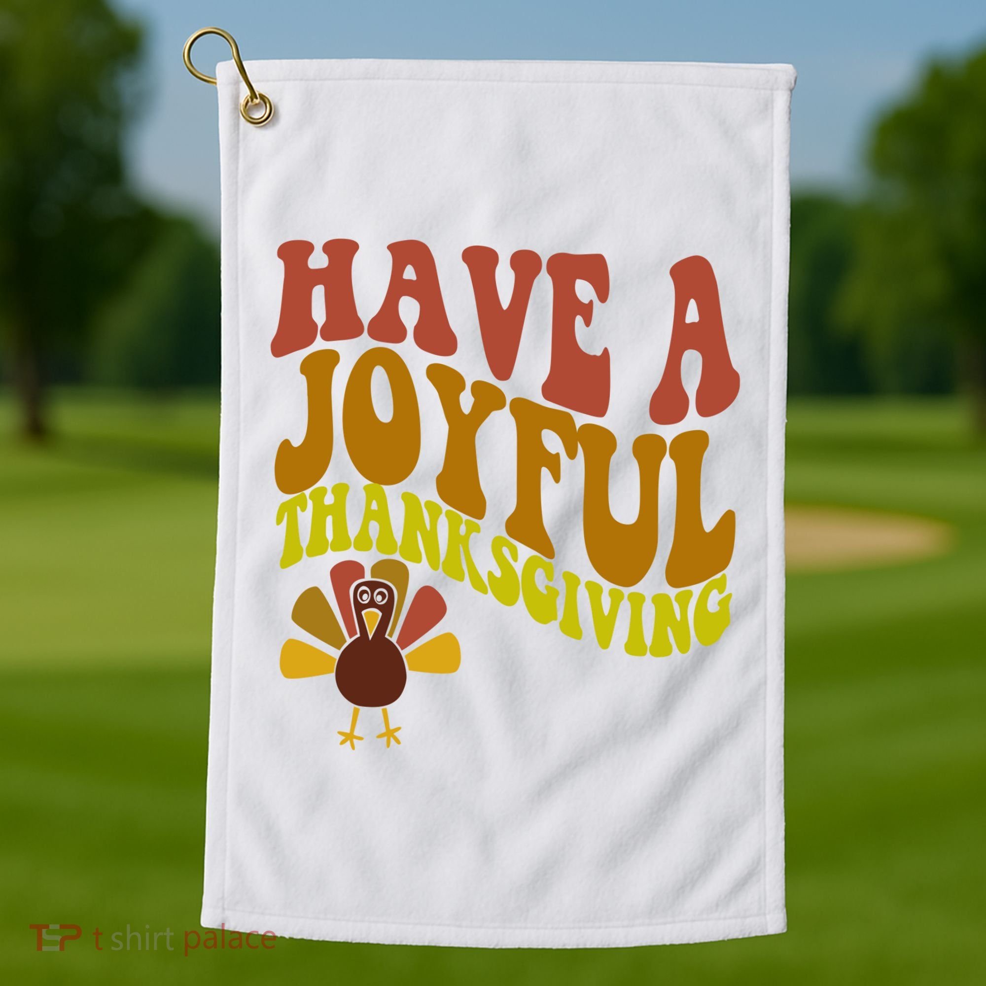 Have A Joyful Thanksgiving Cute Holiday Golf Towel