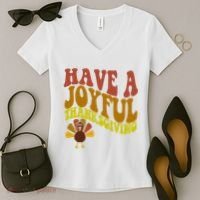 Have A Joyful Thanksgiving Cute Holiday Women's V-Neck T-Shirt thumb 2