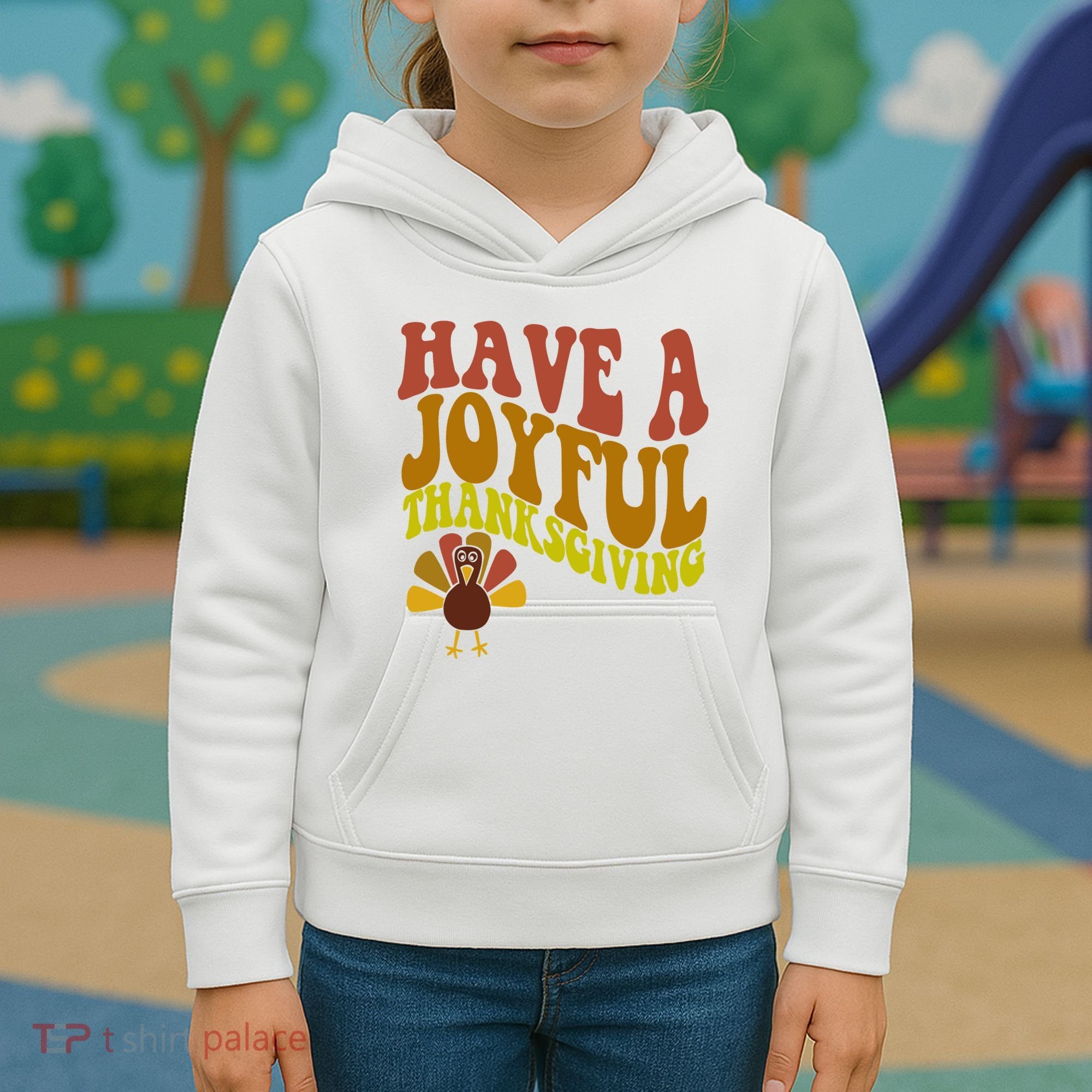 Have A Joyful Thanksgiving Cute Holiday Kids Hoodie