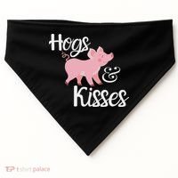 Hogs And Kisses Cute Pig USA-Made Doggie Bandana thumb 0