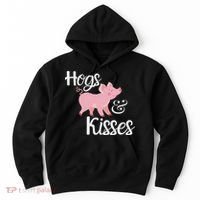 Hogs And Kisses Cute Pig Hoodie thumb 0
