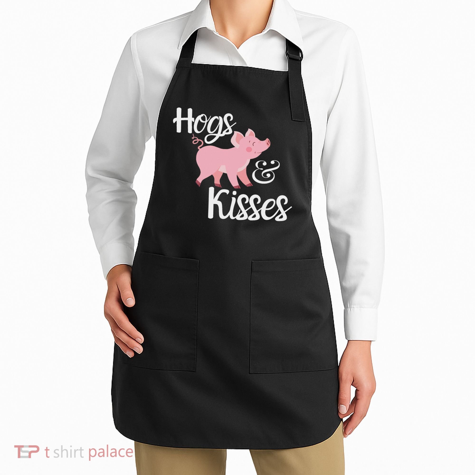 Hogs And Kisses Cute Pig Apron