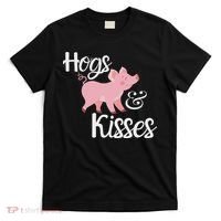 Hogs And Kisses Cute Pig T-Shirt thumb 0