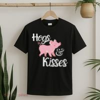 Hogs And Kisses Cute Pig T-Shirt thumb 2