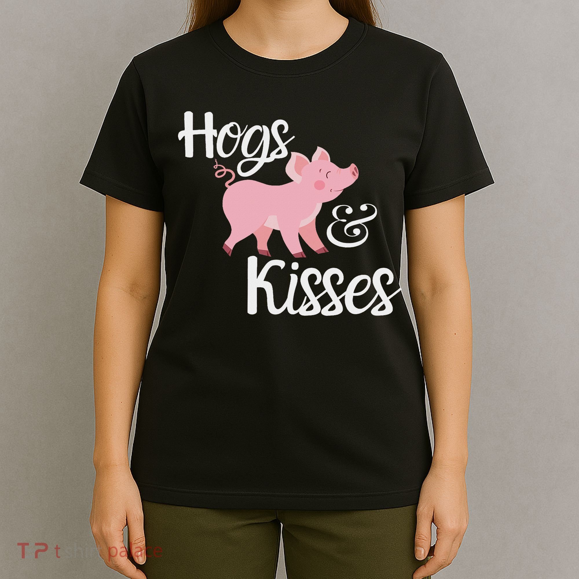 Hogs And Kisses Cute Pig T-Shirt
