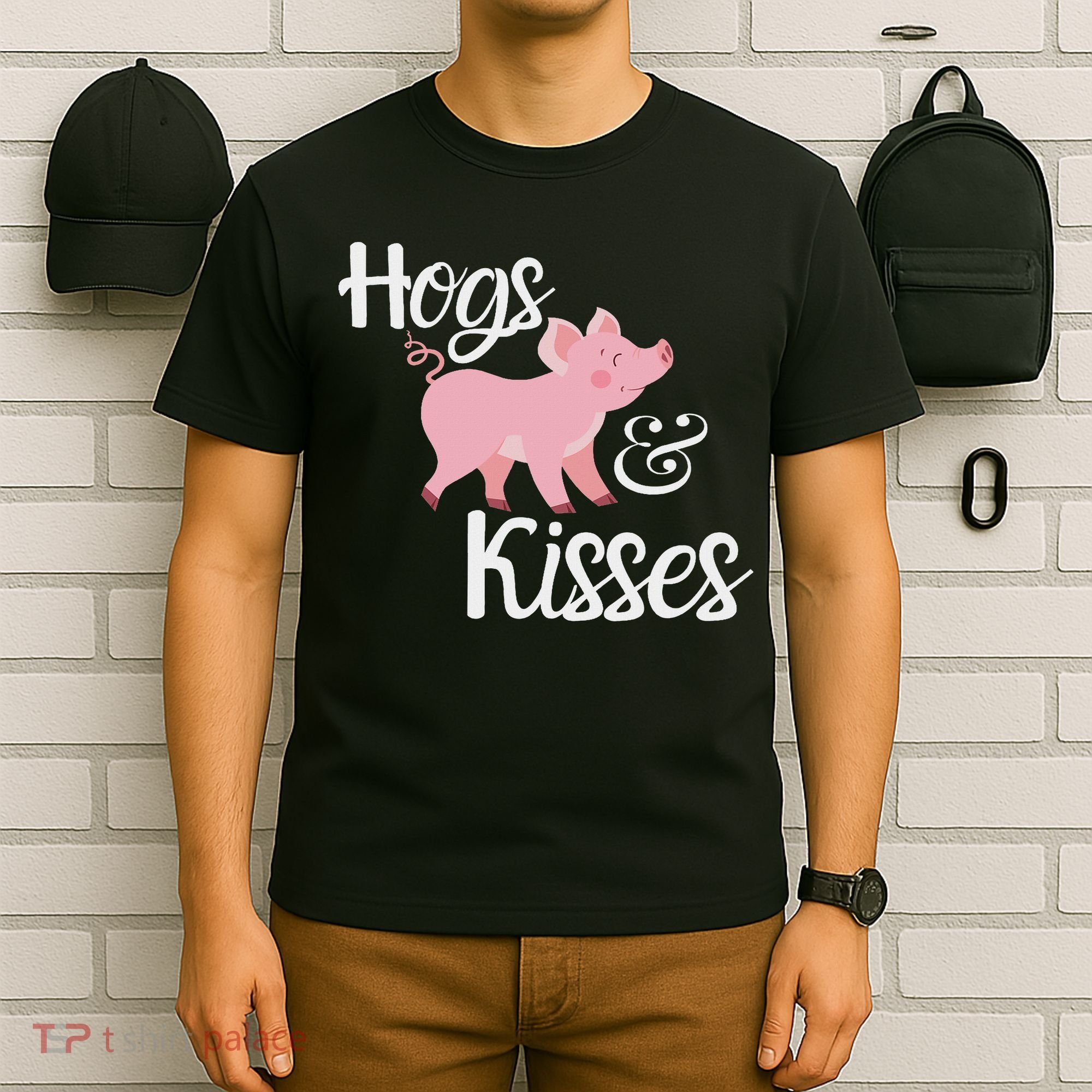 Hogs And Kisses Cute Pig T-Shirt