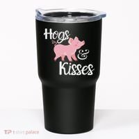 Hogs And Kisses Cute Pig Tumbler thumb 0