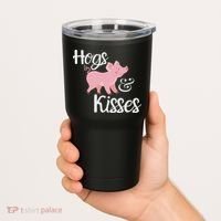 Hogs And Kisses Cute Pig Tumbler thumb 2