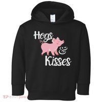Hogs And Kisses Cute Pig Toddler Hoodie thumb 0