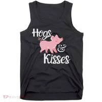 Hogs And Kisses Cute Pig Tank Top thumb 0