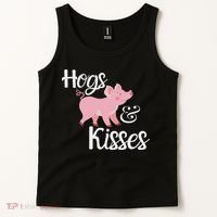 Hogs And Kisses Cute Pig Tank Top thumb 2