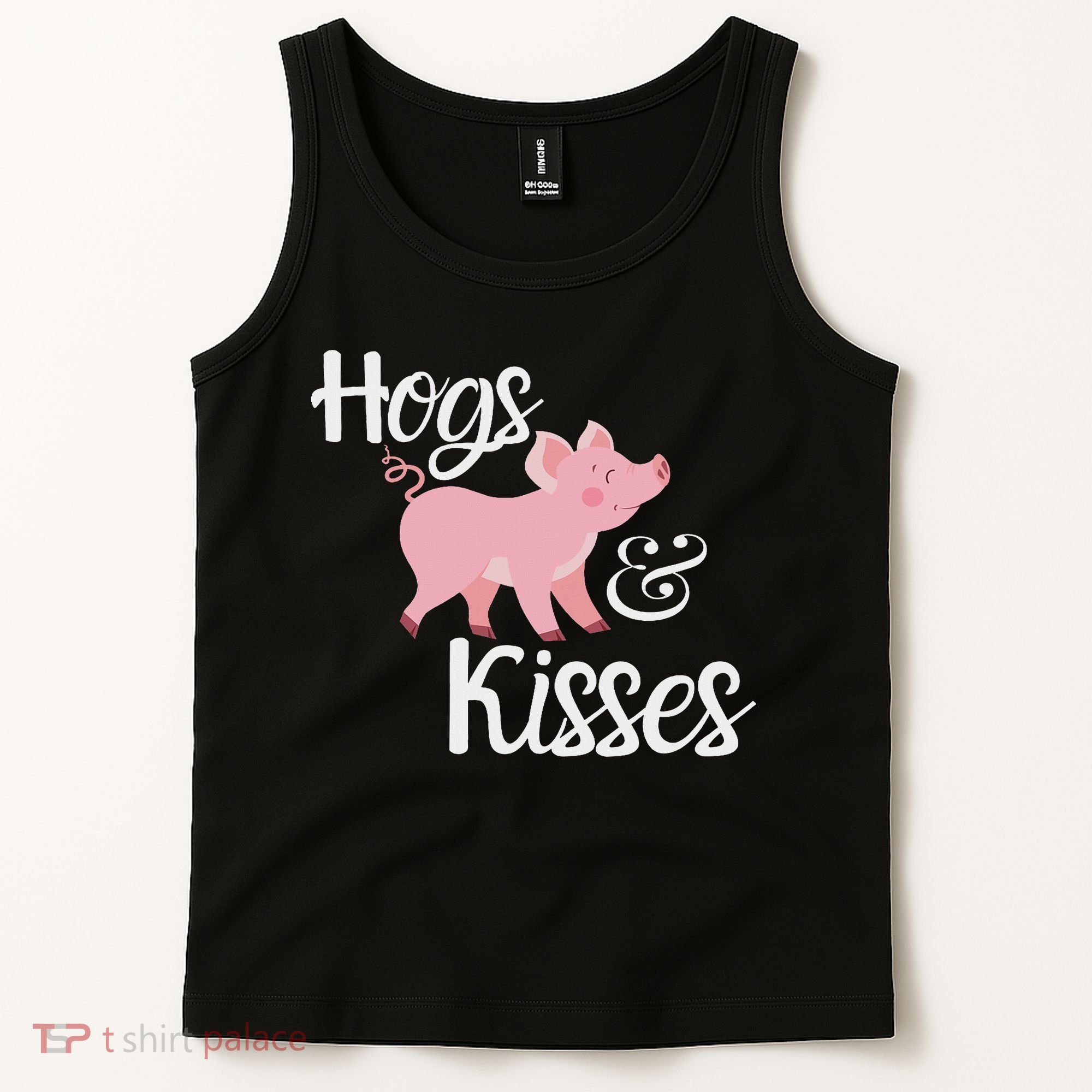 Hogs And Kisses Cute Pig Tank Top