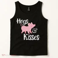 Hogs And Kisses Cute Pig Tank Top thumb 2