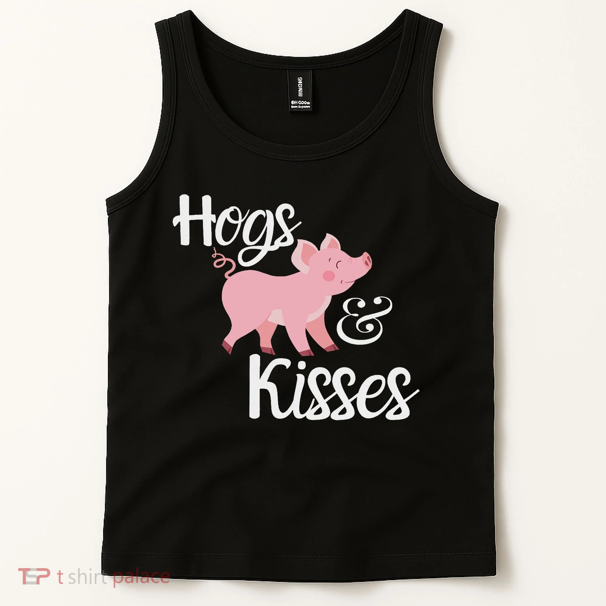 Hogs And Kisses Cute Pig Tank Top