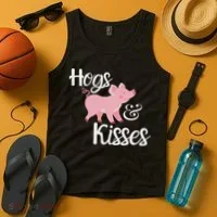 Hogs And Kisses Cute Pig Tank Top thumb 4