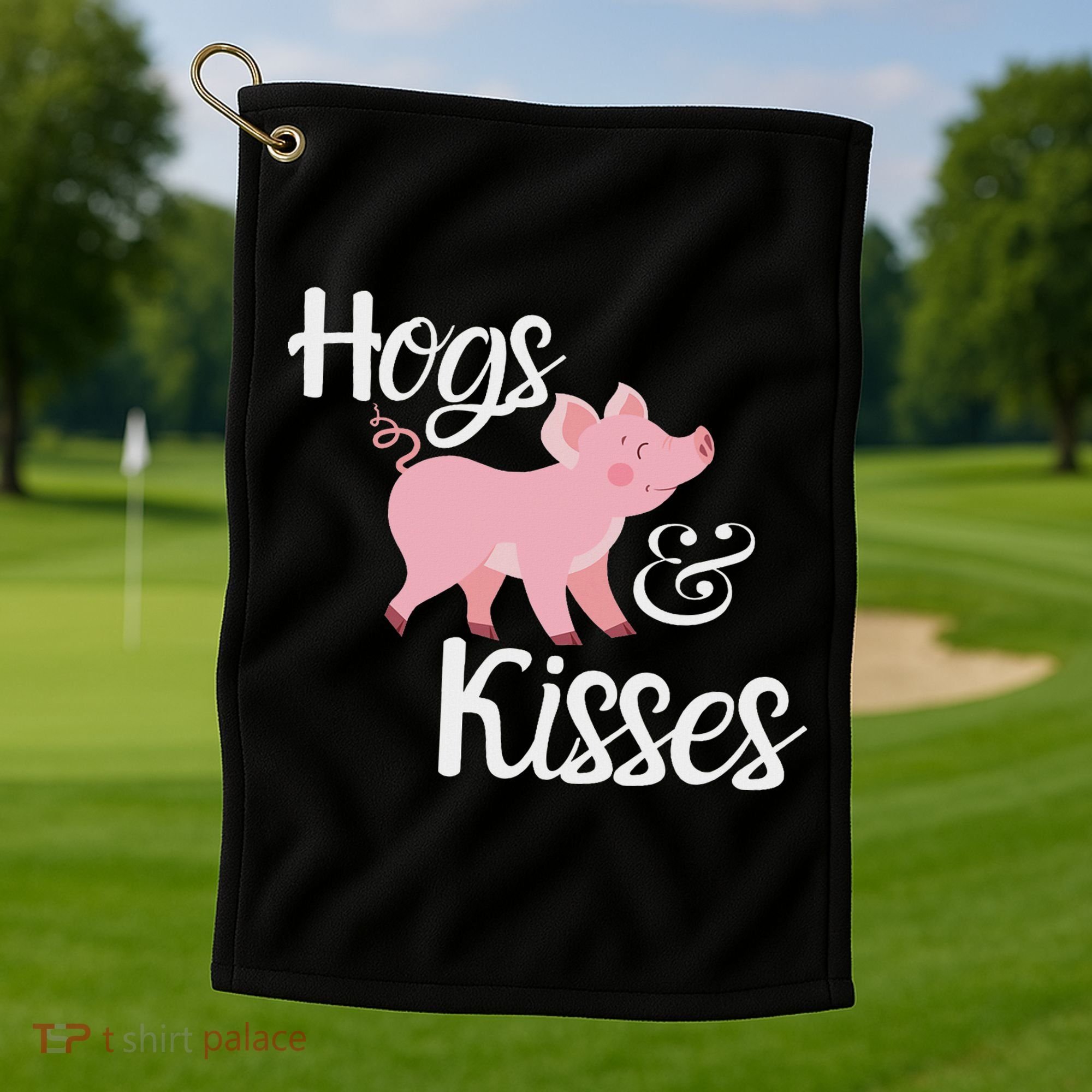 Hogs And Kisses Cute Pig Golf Towel