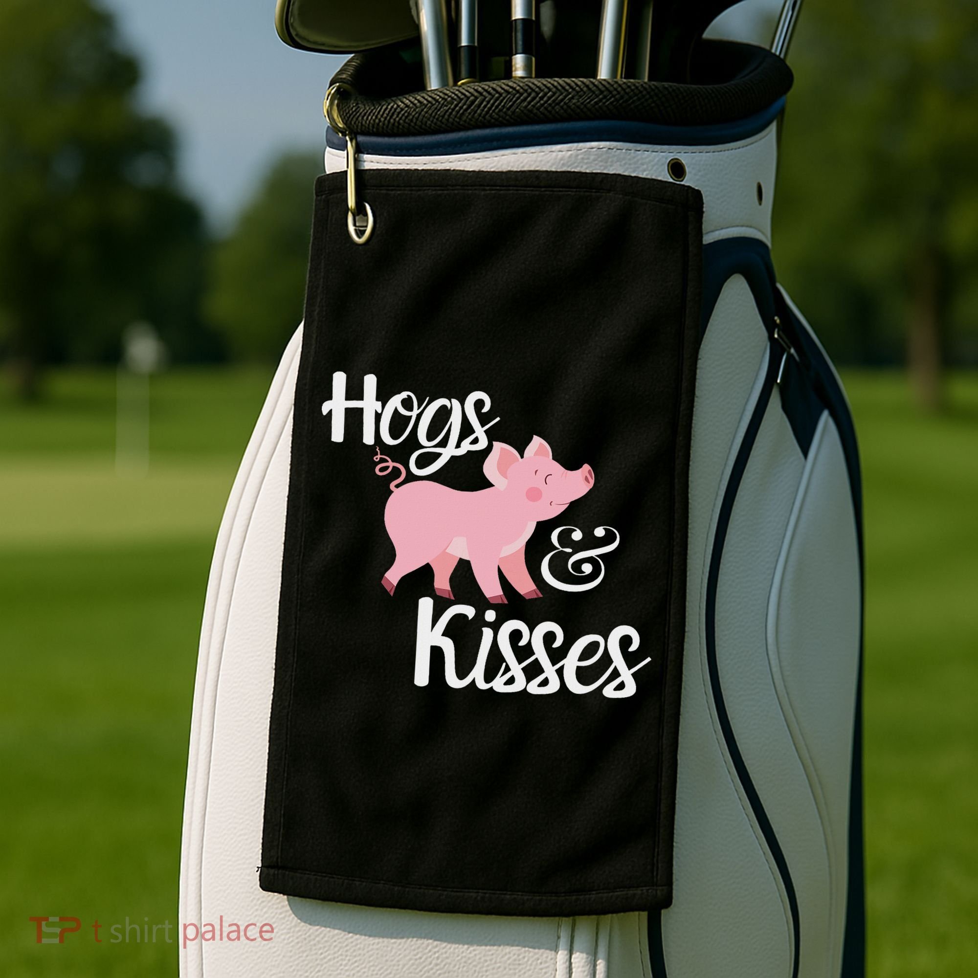 Hogs And Kisses Cute Pig Golf Towel