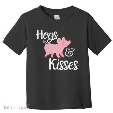 Hogs And Kisses Cute Pig Toddler T-Shirt