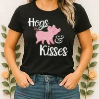 Hogs And Kisses Cute Pig Women's T-Shirt thumb 2