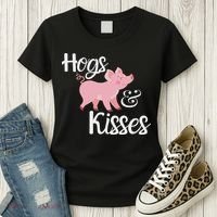 Hogs And Kisses Cute Pig Women's T-Shirt thumb 3