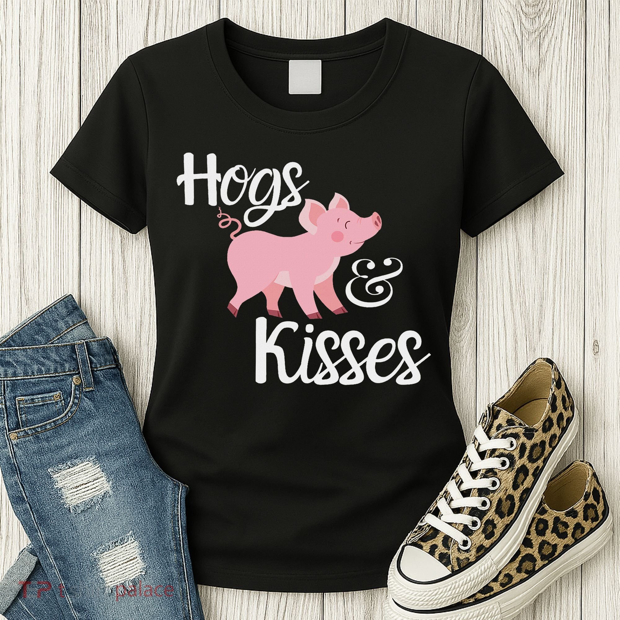 Hogs And Kisses Cute Pig Women's T-Shirt