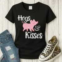 Hogs And Kisses Cute Pig Women's T-Shirt thumb 3