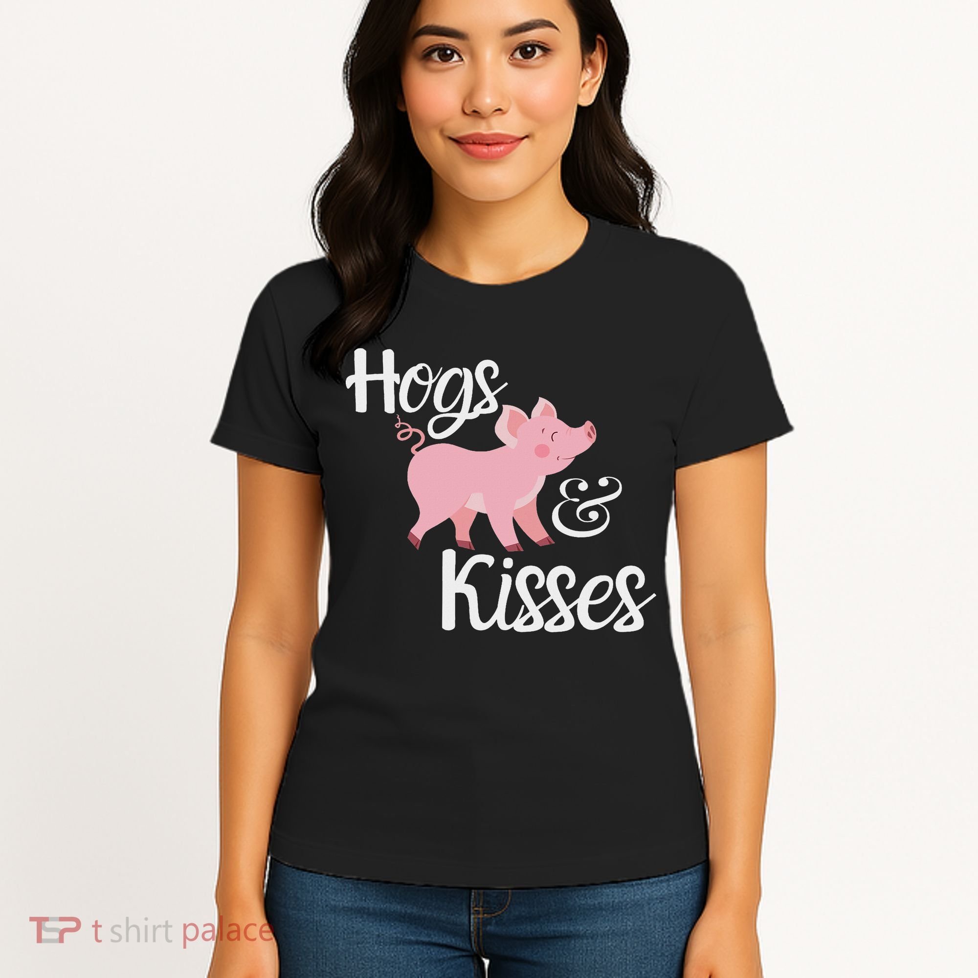 Hogs And Kisses Cute Pig Women's T-Shirt