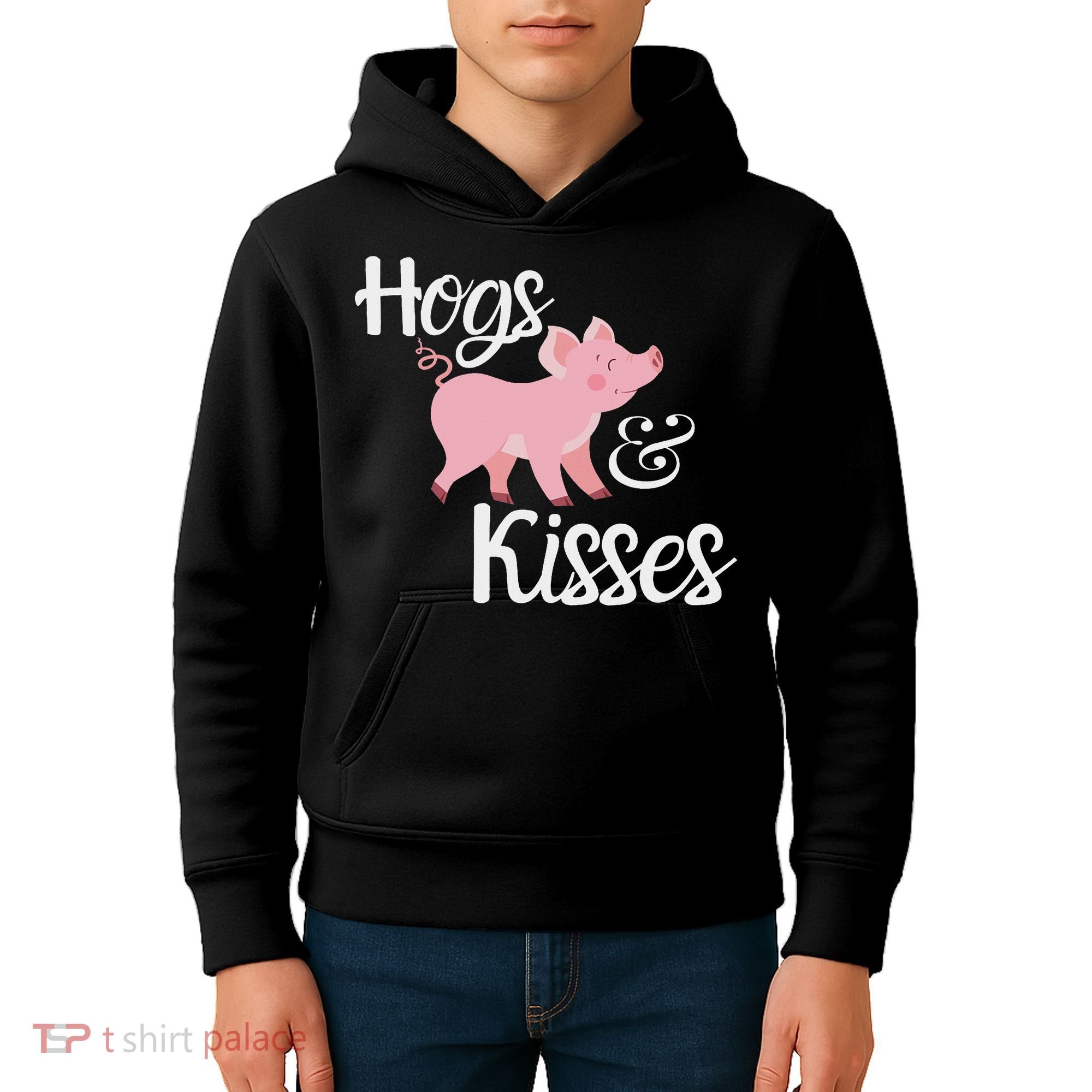 Hogs And Kisses Cute Pig Kids Hoodie