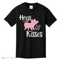 Hogs And Kisses Cute Pig Kids T-Shirt thumb 0
