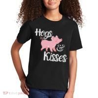 Hogs And Kisses Cute Pig Kids T-Shirt thumb 2