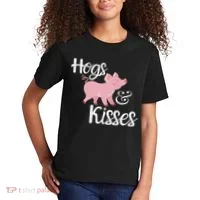 Hogs And Kisses Cute Pig Kids T-Shirt thumb 2