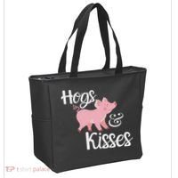 Hogs And Kisses Cute Pig Tote Bag thumb 2