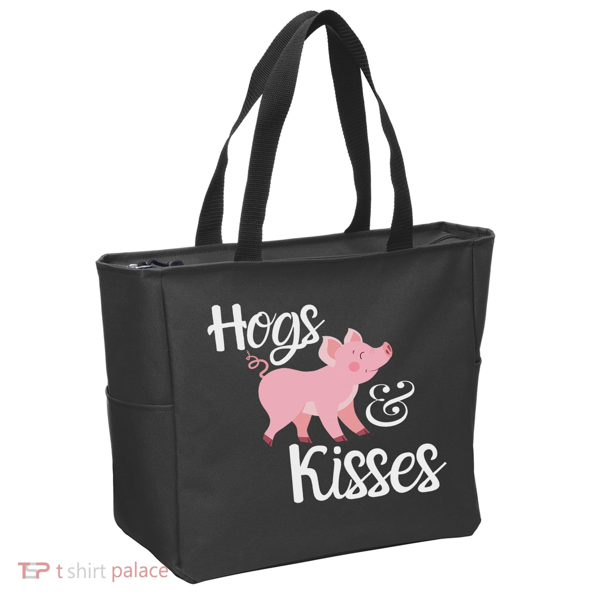 Hogs And Kisses Cute Pig Tote Bag