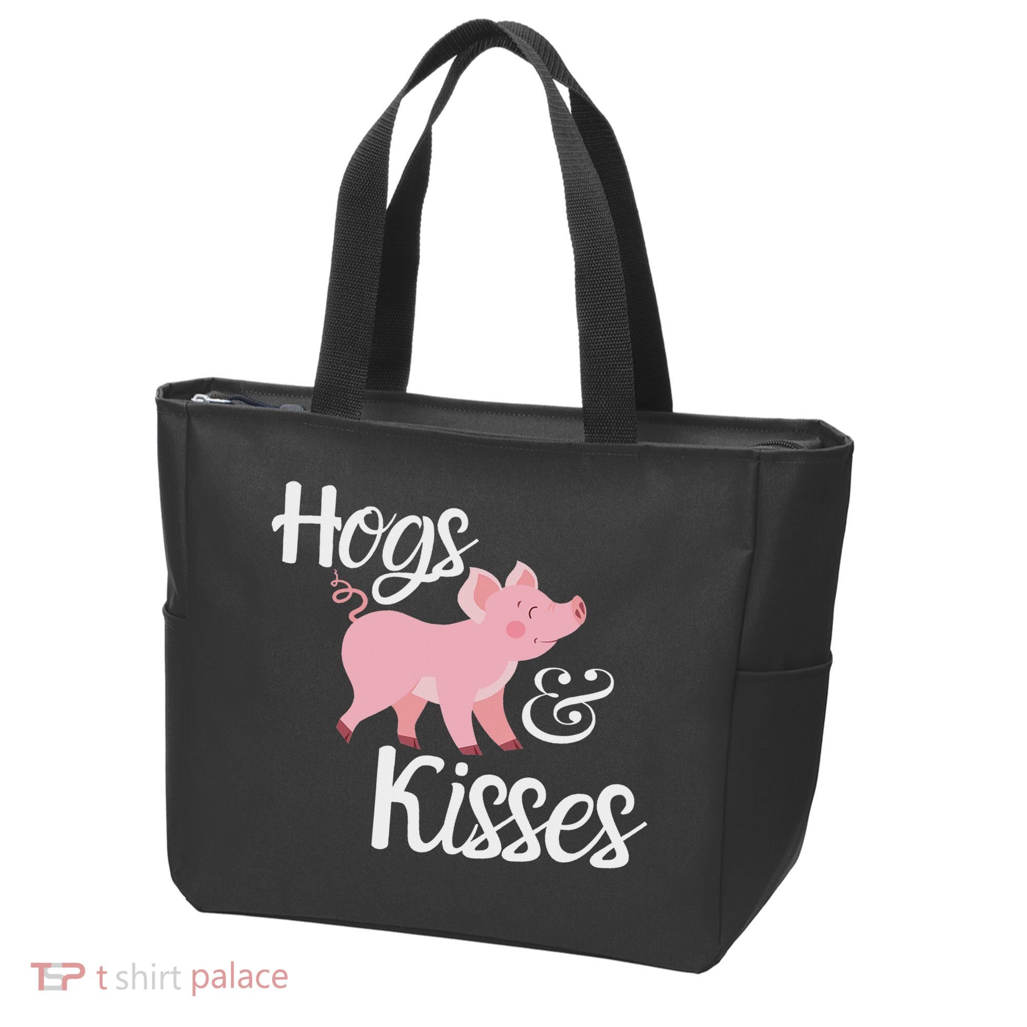 Hogs And Kisses Cute Pig Tote Bag