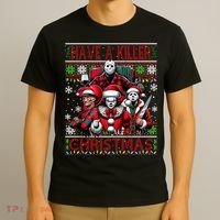 Have A Killer Christmas Merry Creepmas Killers Friends Myers T-Shirt thumb 3