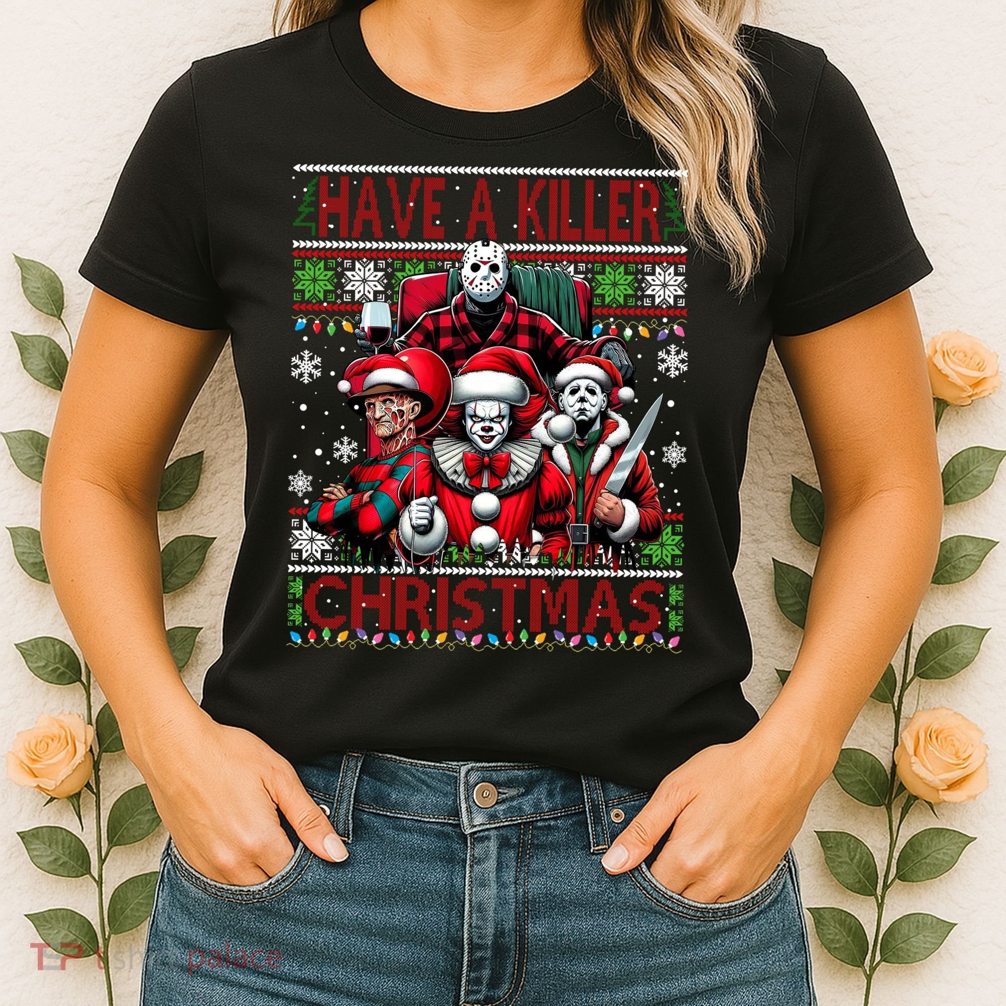 Have A Killer Christmas Merry Creepmas Killers Friends Myers Women's T-Shirt