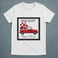Hugs And Kisses Special Delivery Truck Happy Valentines Day T-Shirt thumb 5