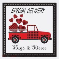 Hugs And Kisses Special Delivery Truck Happy Valentines Day Women's Hoodie thumb 2