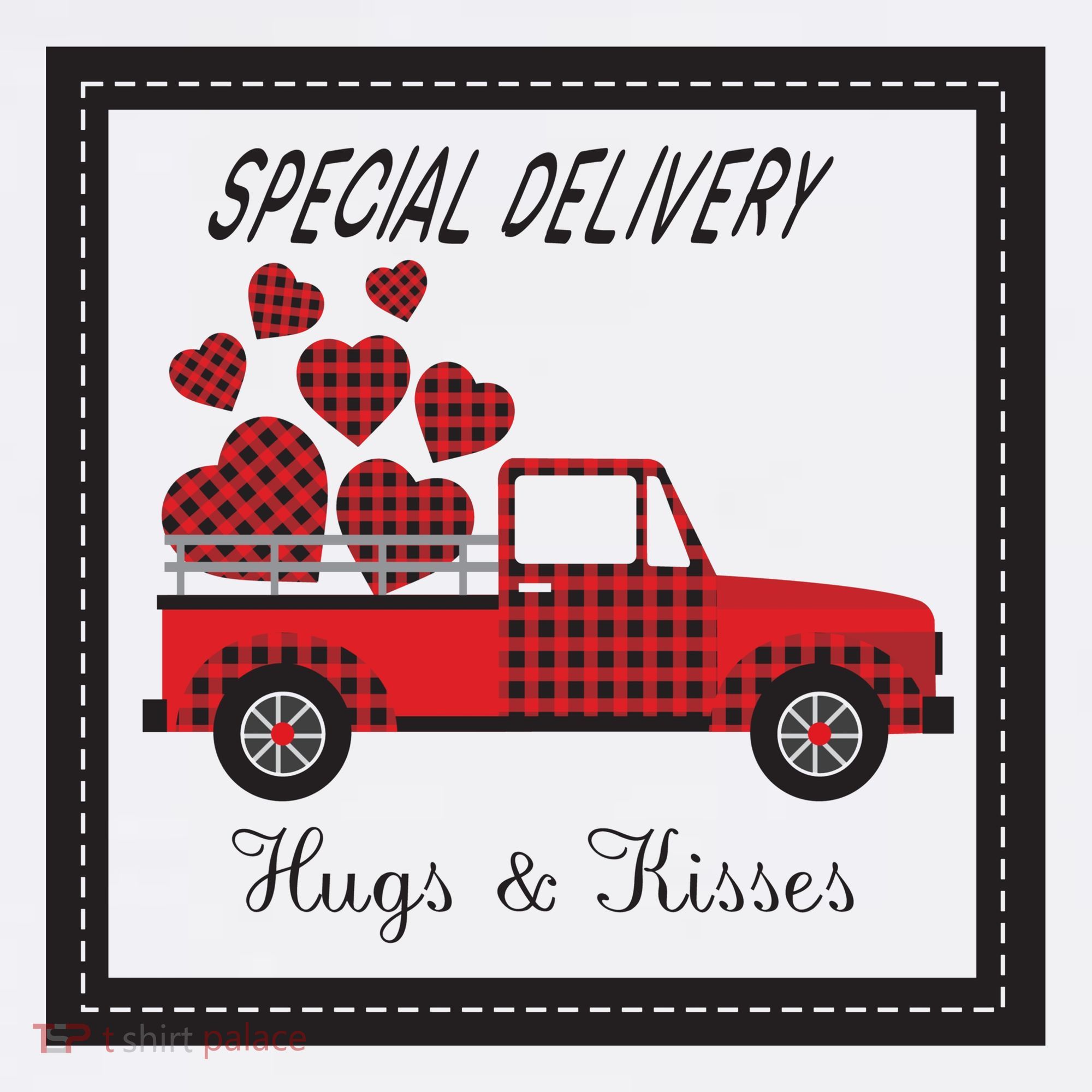 Hugs And Kisses Special Delivery Truck Happy Valentines Day Women's Tank Top