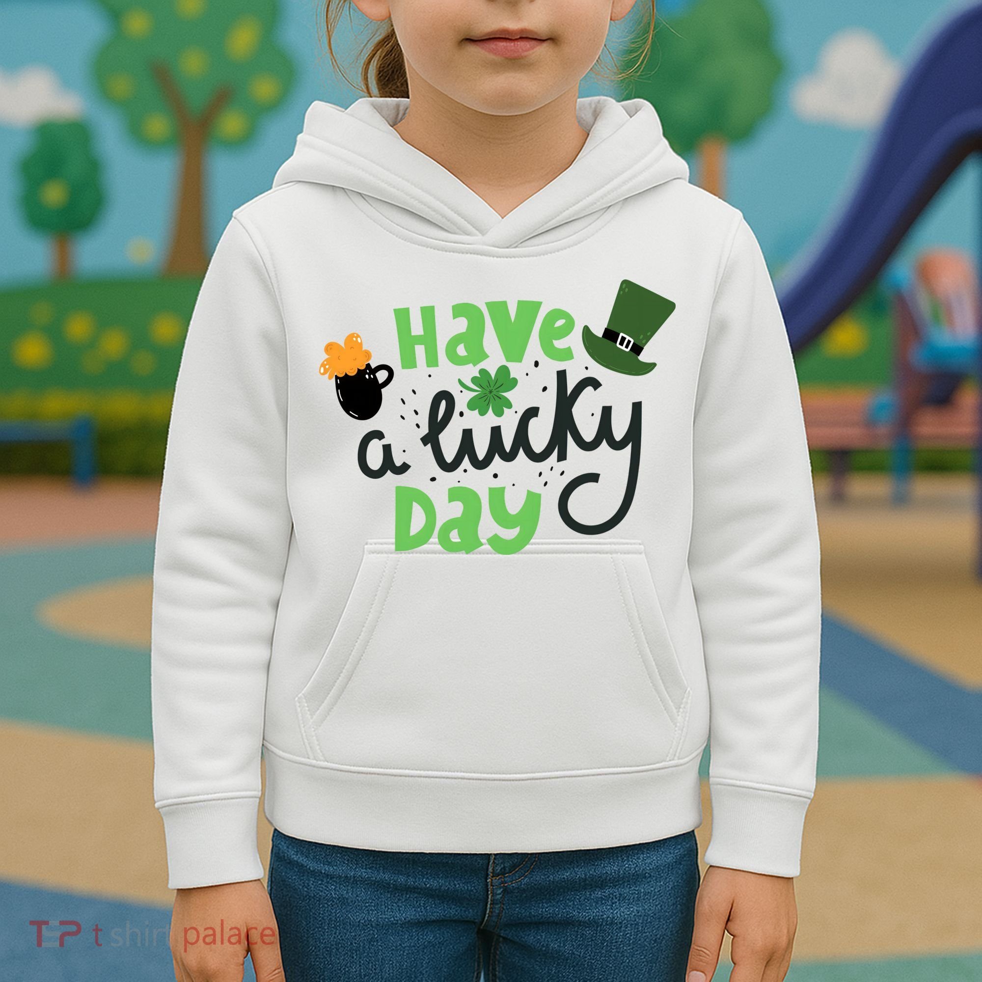 Have A Lucky Day St Patrick's Day Festive Kids Hoodie